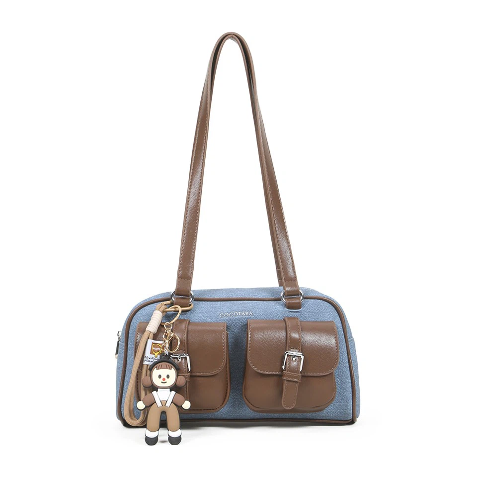 Denim Patchwork Shoulder Bag