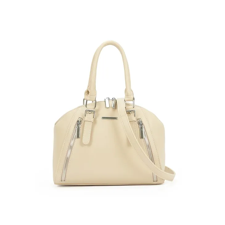 Elegant Beige Handbag With Top Handle